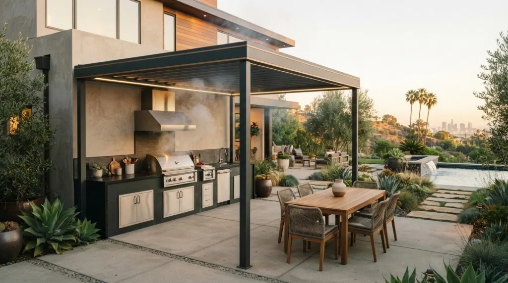 How to Plan an Outdoor Kitchen Patio Cover for Shade and Grill Clearance